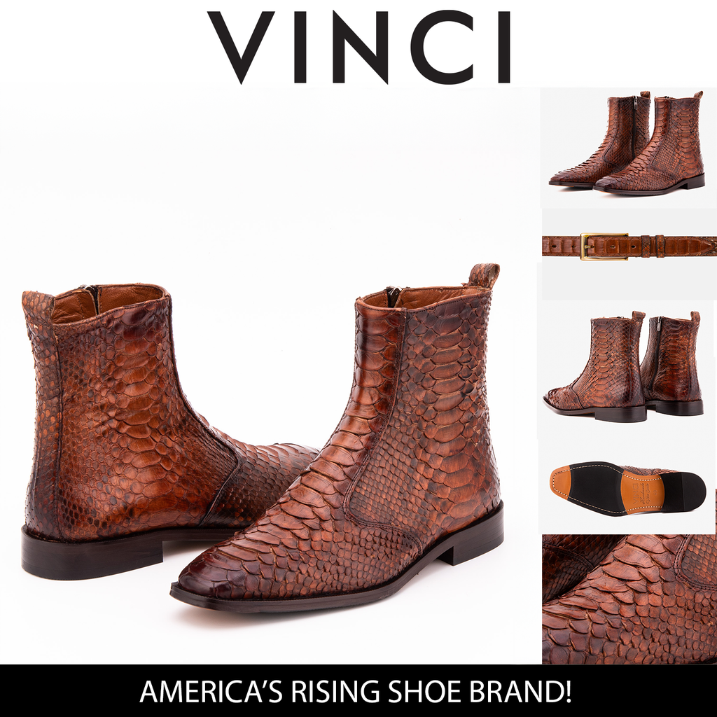 The Boss Tan Pythn Snk Zip-Up Leather Men Boot Limited Edition