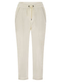 Brunello Cucinelli Women Track Trousers In Lightweight Stretch Cotton Fleece With Moniline