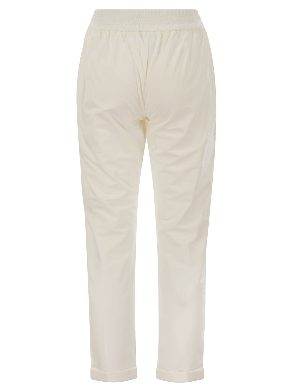 Brunello Cucinelli Women Track Trousers In Lightweight Stretch Cotton Fleece With Moniline