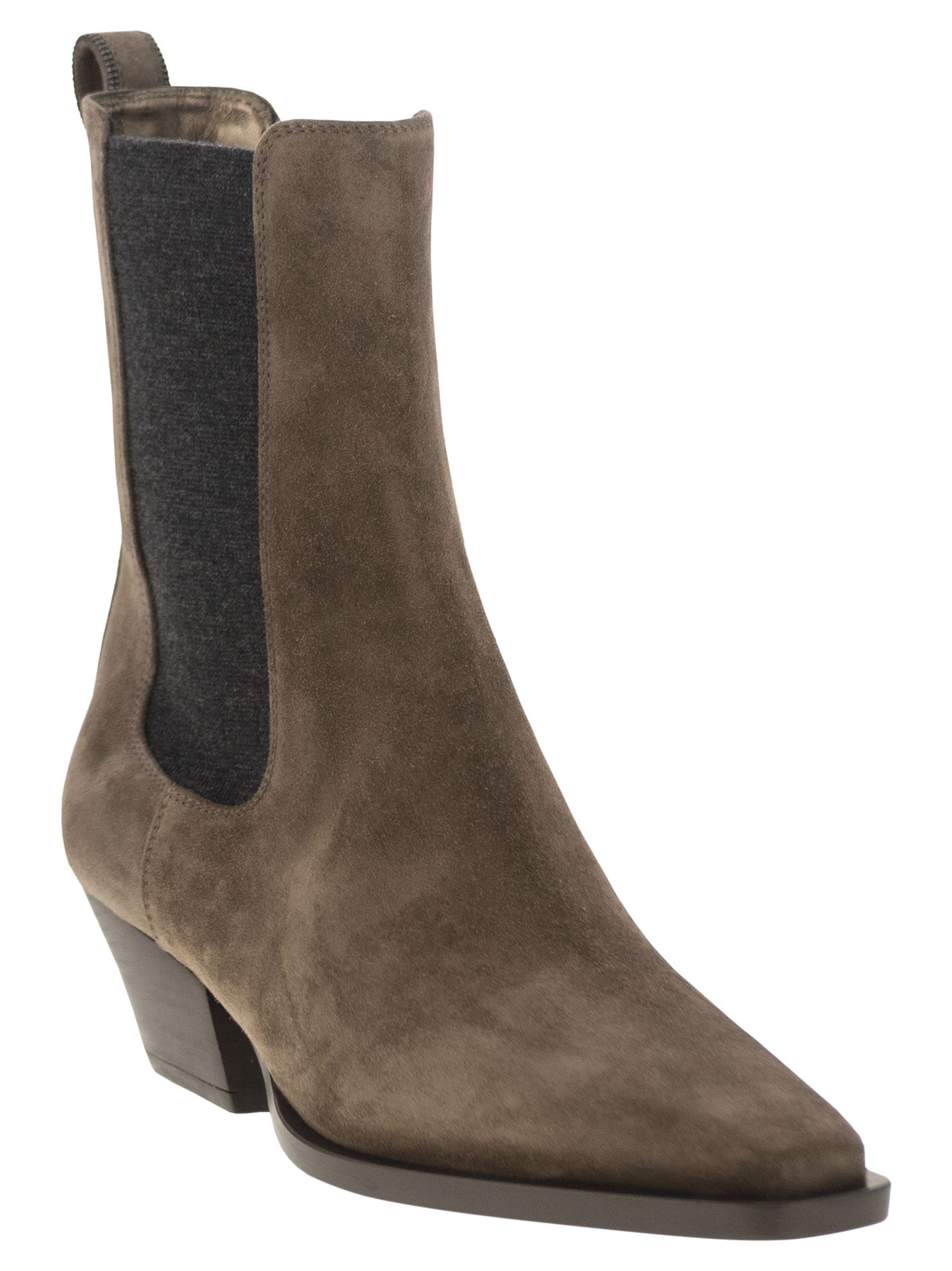 Brunello Cucinelli Women Texan Suede Ankle Boot