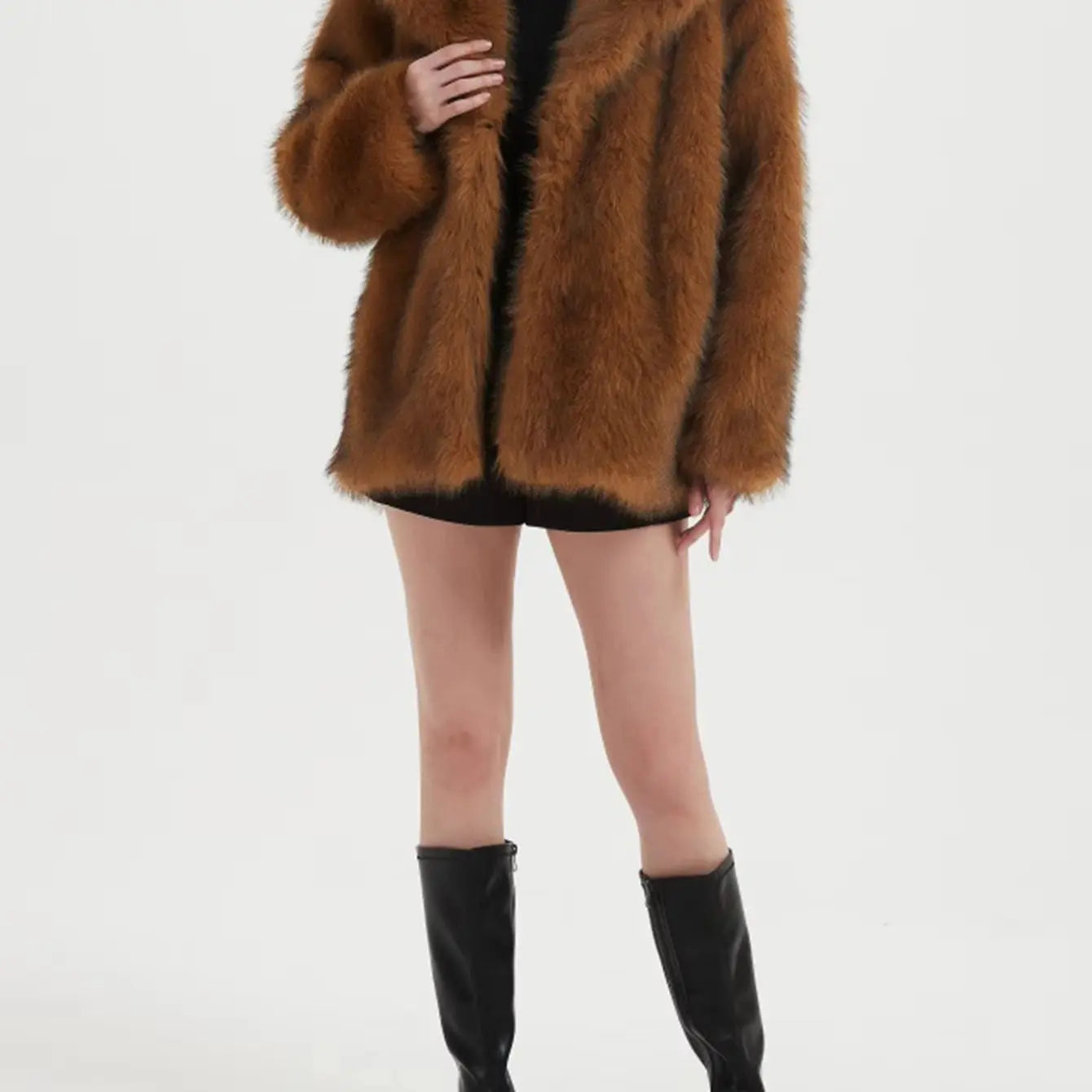 Elegant Sophisticated  Formal Wear V-neck Winter Coat Trendy Attic Store01