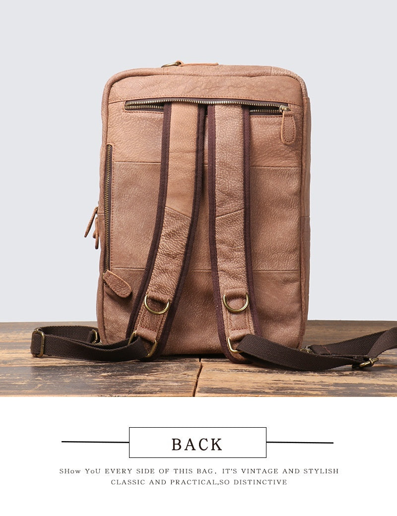 Men's Large Capacity Leather Travel Backpack Sell My Stuff