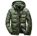 Camouflage Men's Hooded Winter Parka - Slim Fit, Windproof & Warm for Casual Adventures