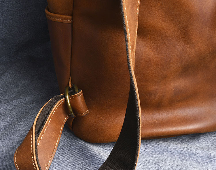 Vintage Crazy Horse Leather Travel Backpack Sell My Stuff