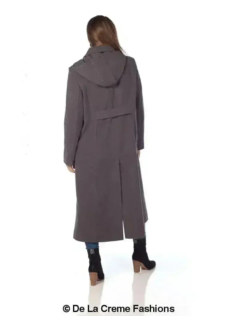 Faux Wool Longline Hooded Winter Coat Femstylo