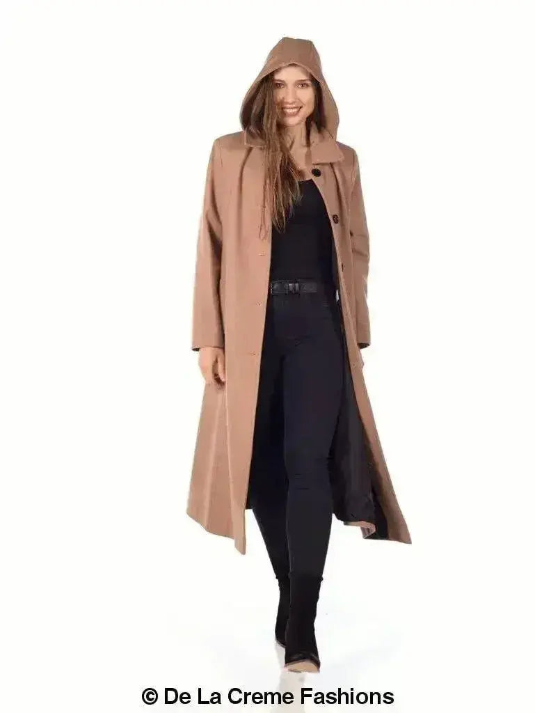 Faux Wool Longline Hooded Winter Coat Femstylo