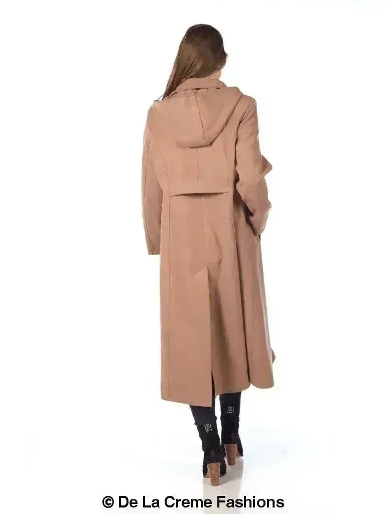 Faux Wool Longline Hooded Winter Coat Femstylo