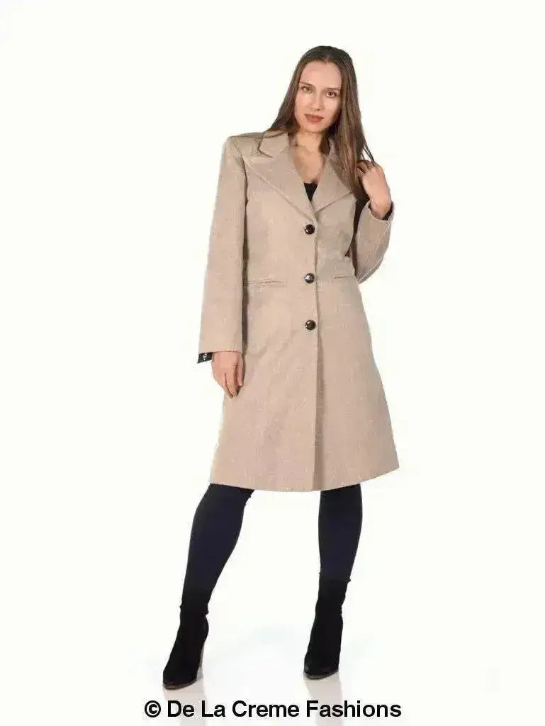 De La Creme - Women's Mohair Blend Longline Winter Coat Femstylo