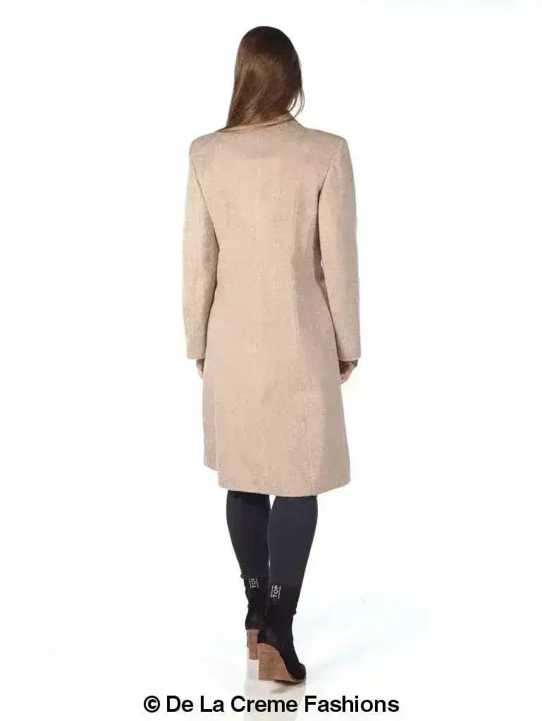De La Creme - Women's Mohair Blend Longline Winter Coat Femstylo