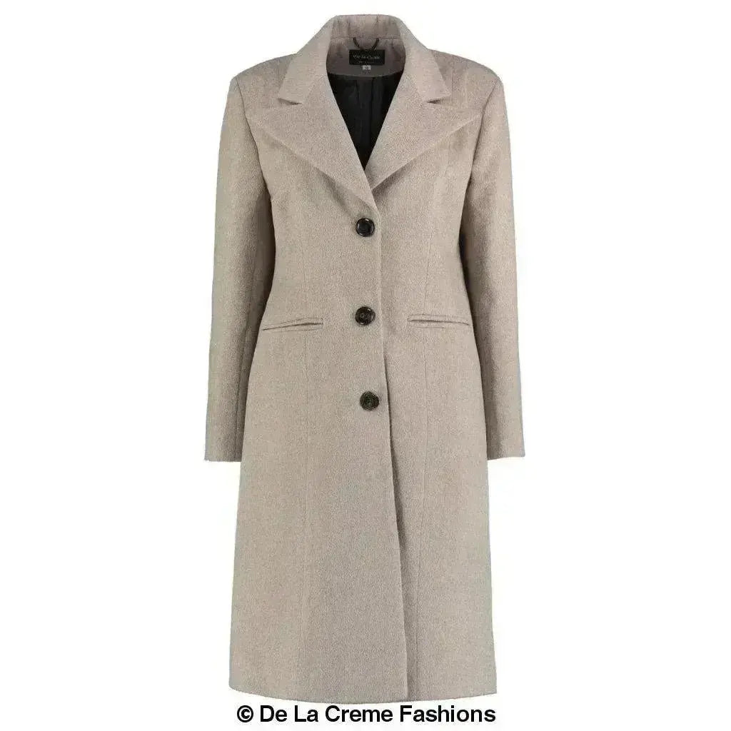 De La Creme - Women's Mohair Blend Longline Winter Coat Femstylo