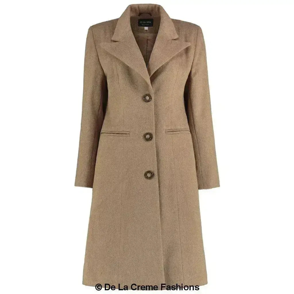De La Creme - Women's Mohair Blend Longline Winter Coat Femstylo
