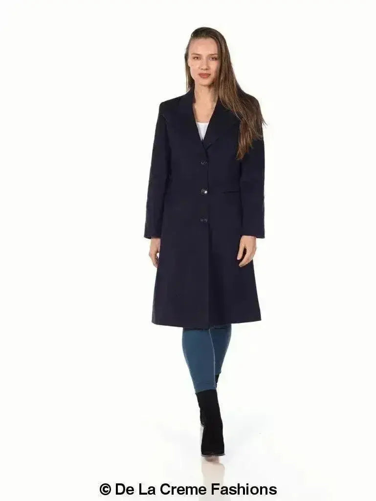 De La Creme - Women's Mohair Blend Longline Winter Coat Femstylo