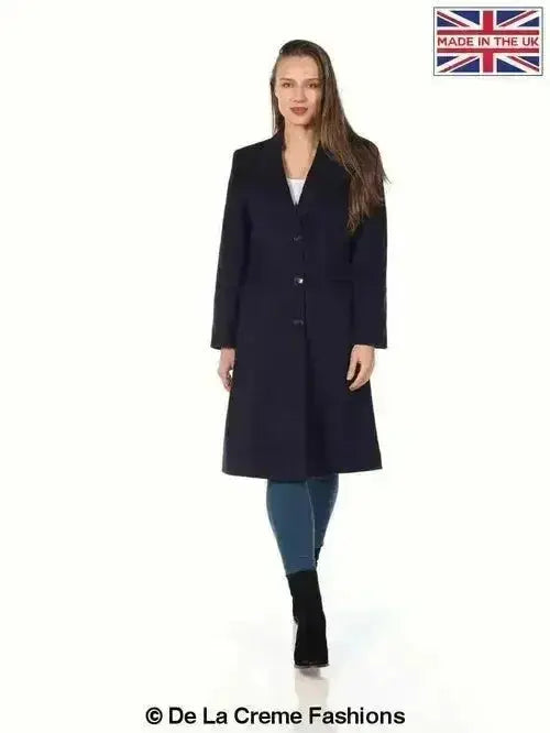 De La Creme - Women's Mohair Blend Longline Winter Coat Femstylo