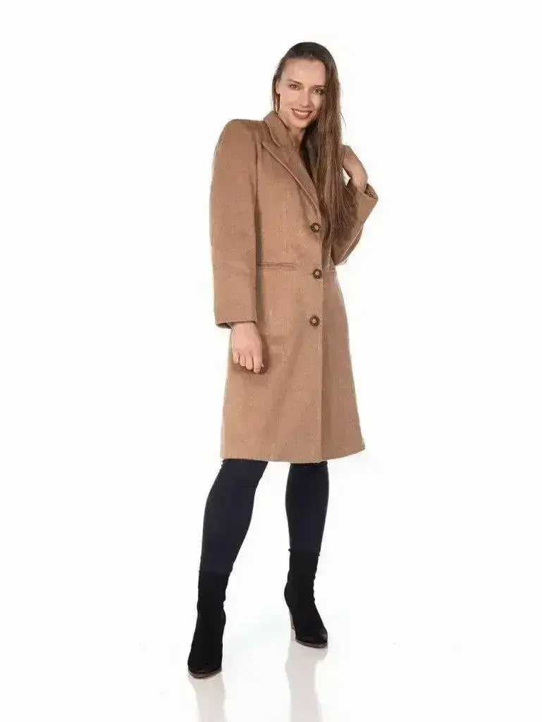 De La Creme - Women's Mohair Blend Longline Winter Coat Femstylo