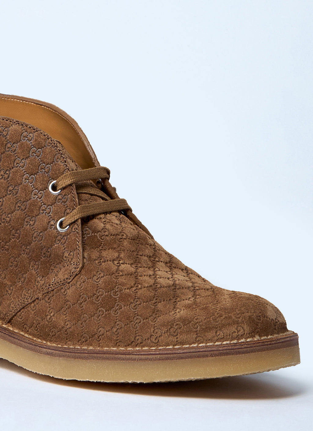 Gucci Men Gg Suede Boots