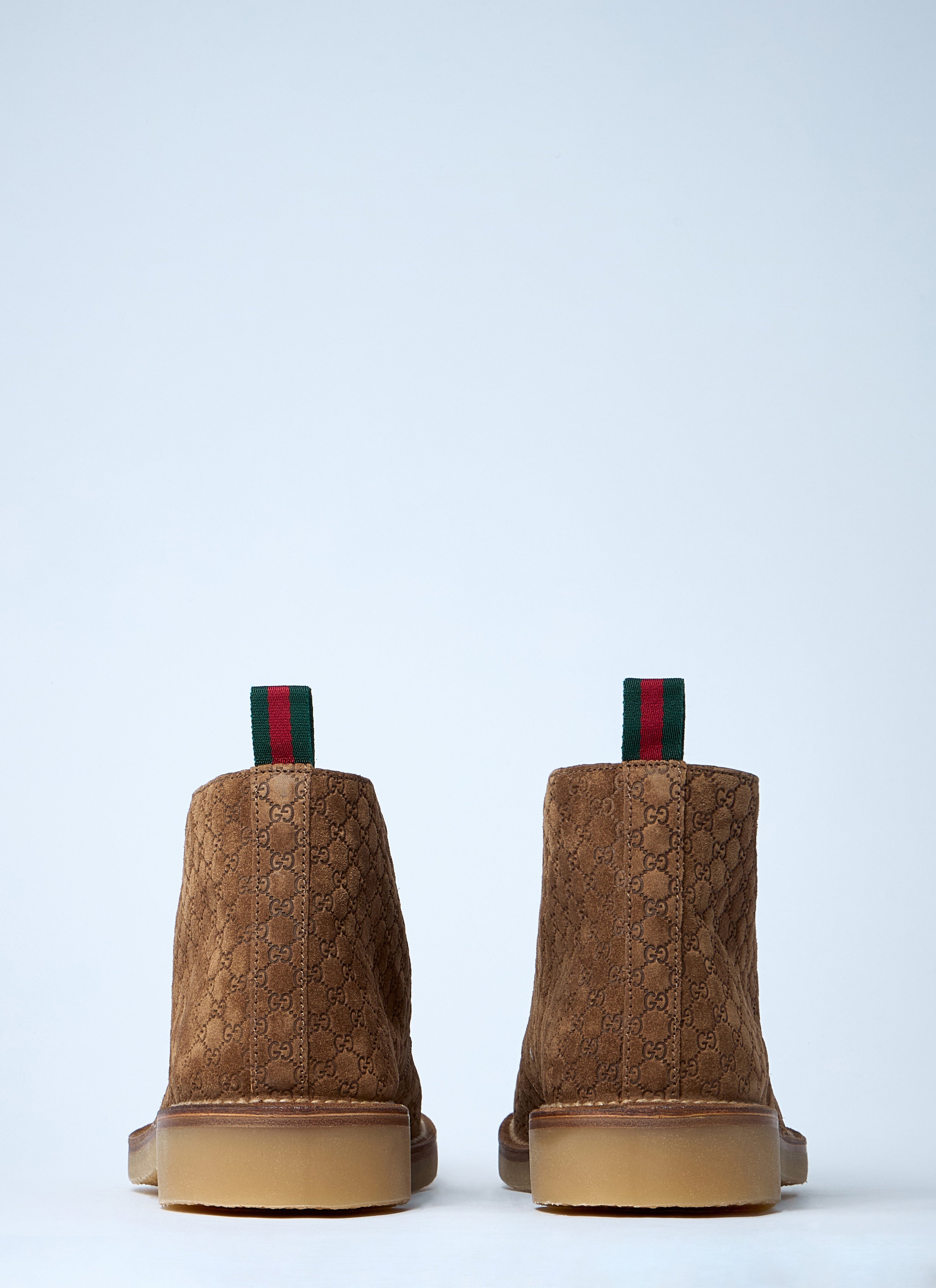 Gucci Men Gg Suede Boots