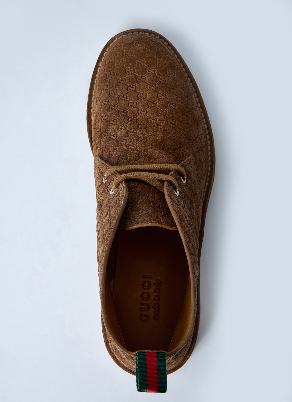 Gucci Men Gg Suede Boots