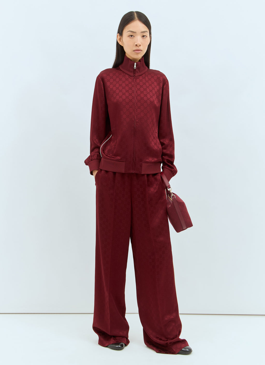 Gucci Women Gg Jacquard Zip-Up Jacket