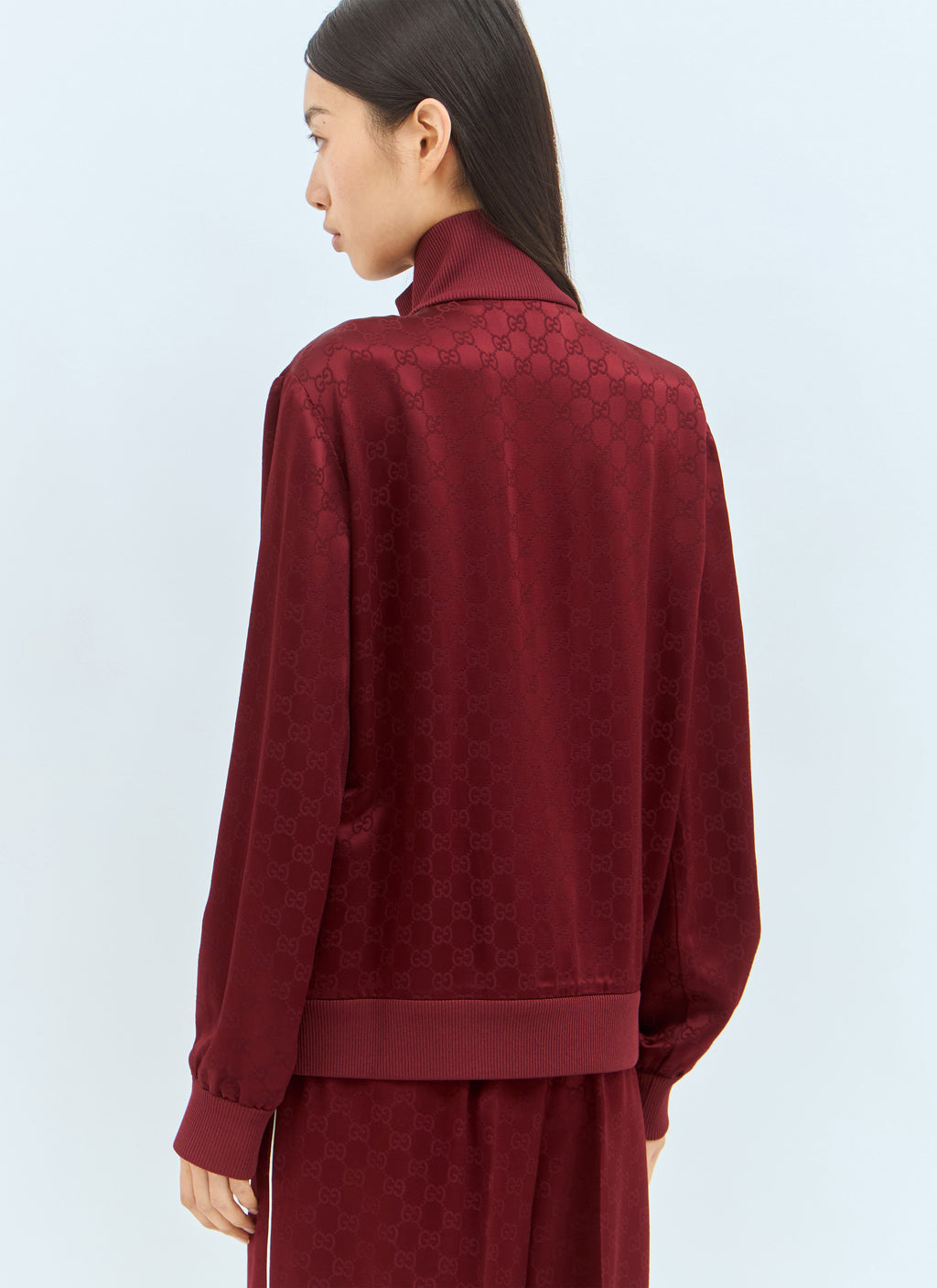 Gucci Women Gg Jacquard Zip-Up Jacket