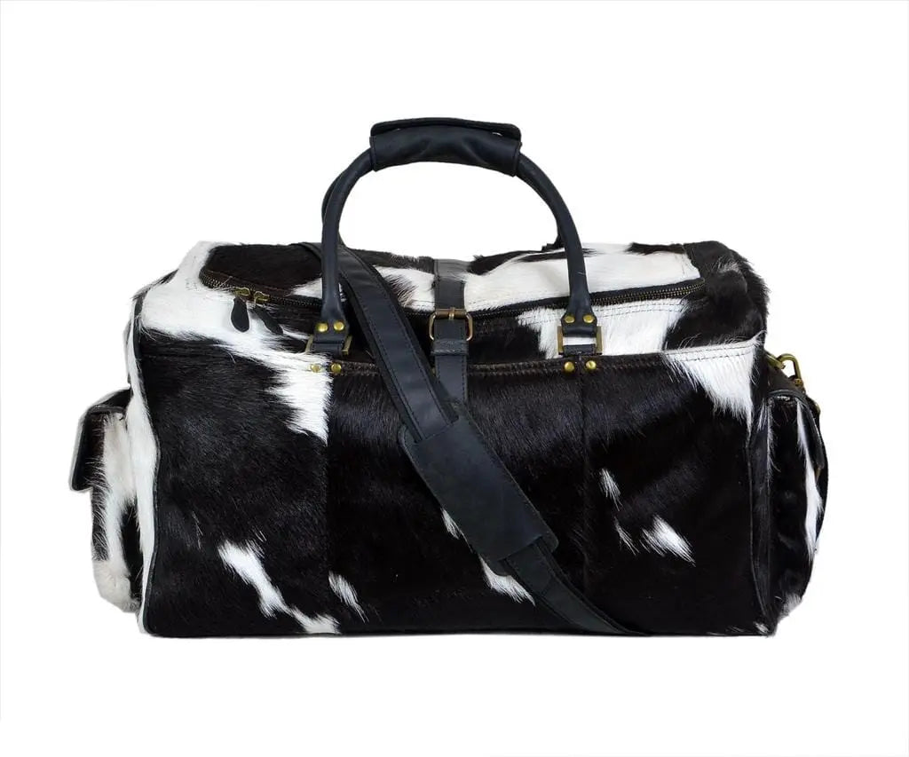 Cowhide Hair on Leather Travel Bag Classy Leather Bags