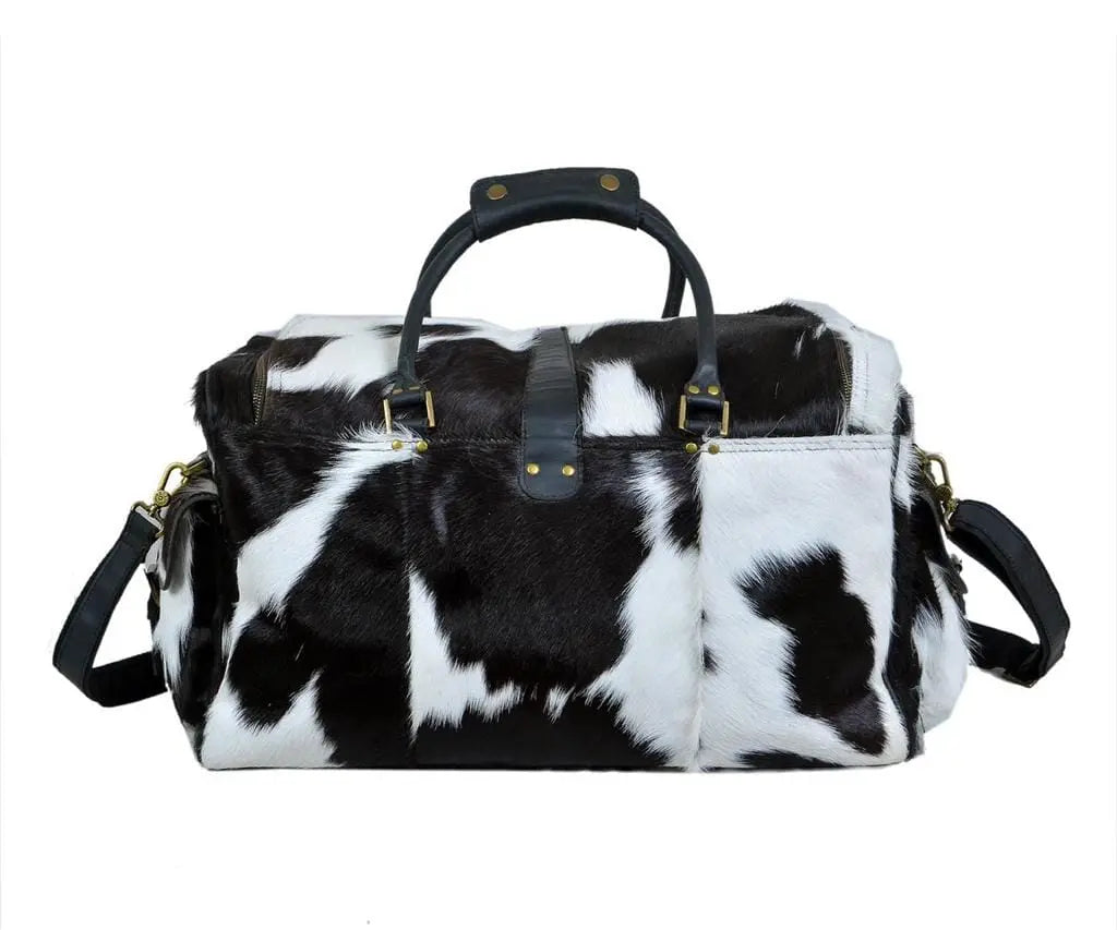 Cowhide Hair on Leather Travel Bag Classy Leather Bags