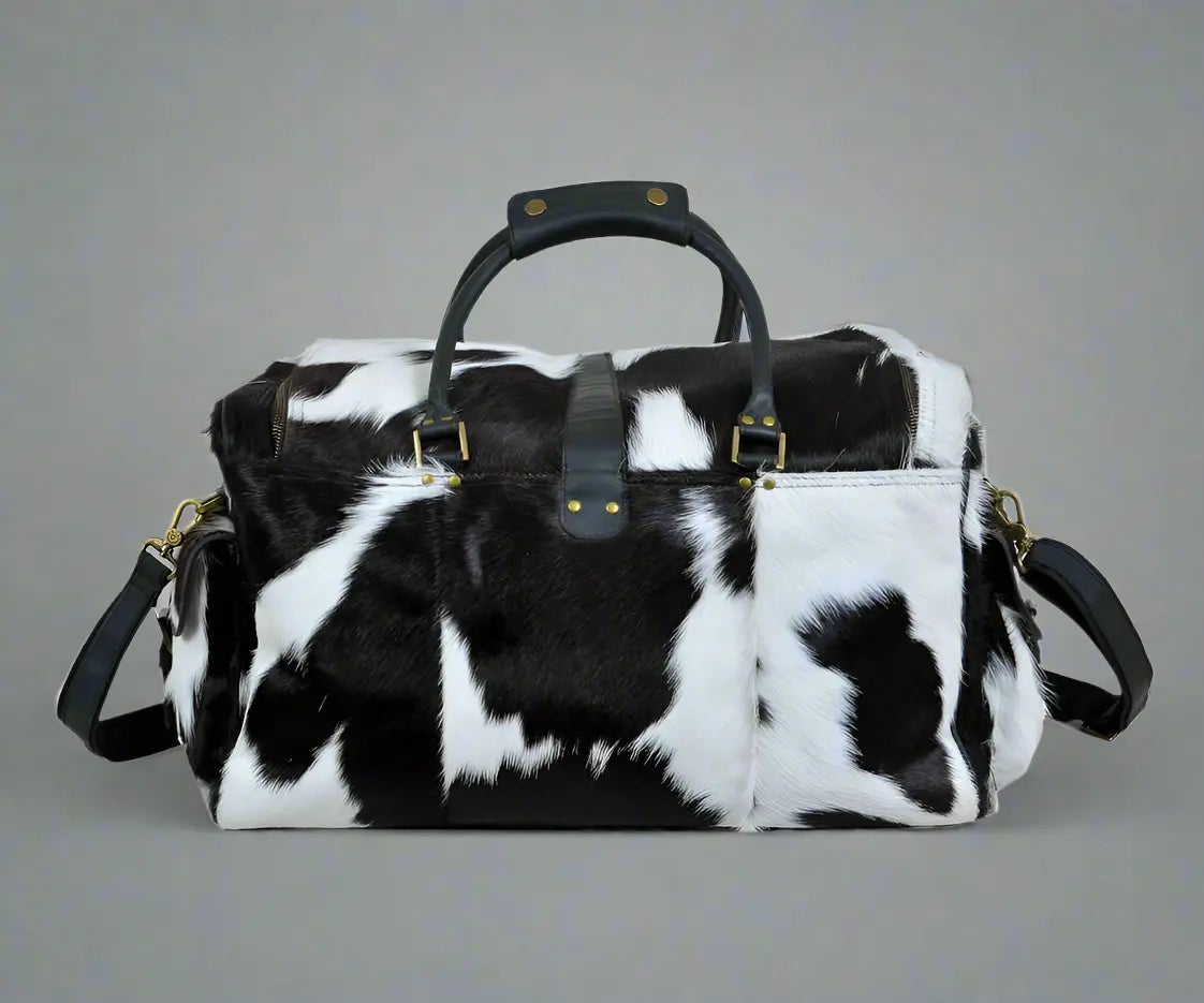 Cowhide Hair on Leather Travel Bag Classy Leather Bags