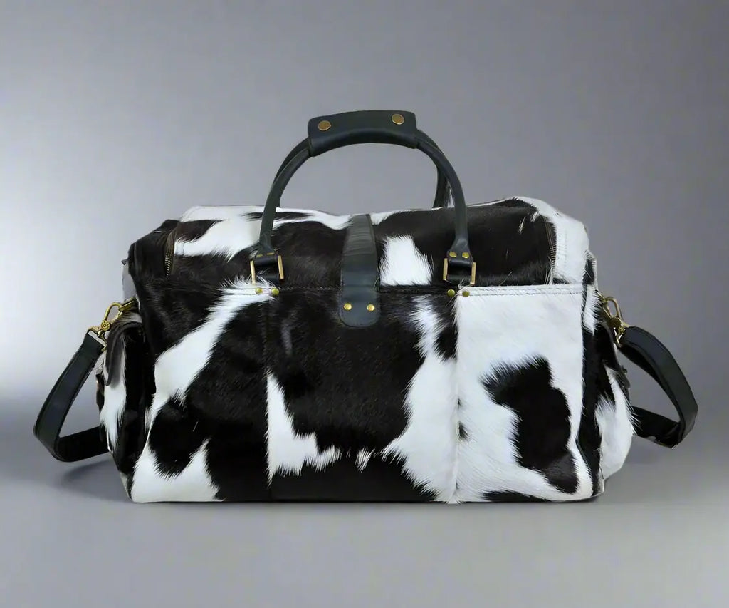 Cowhide Hair on Leather Travel Bag Classy Leather Bags