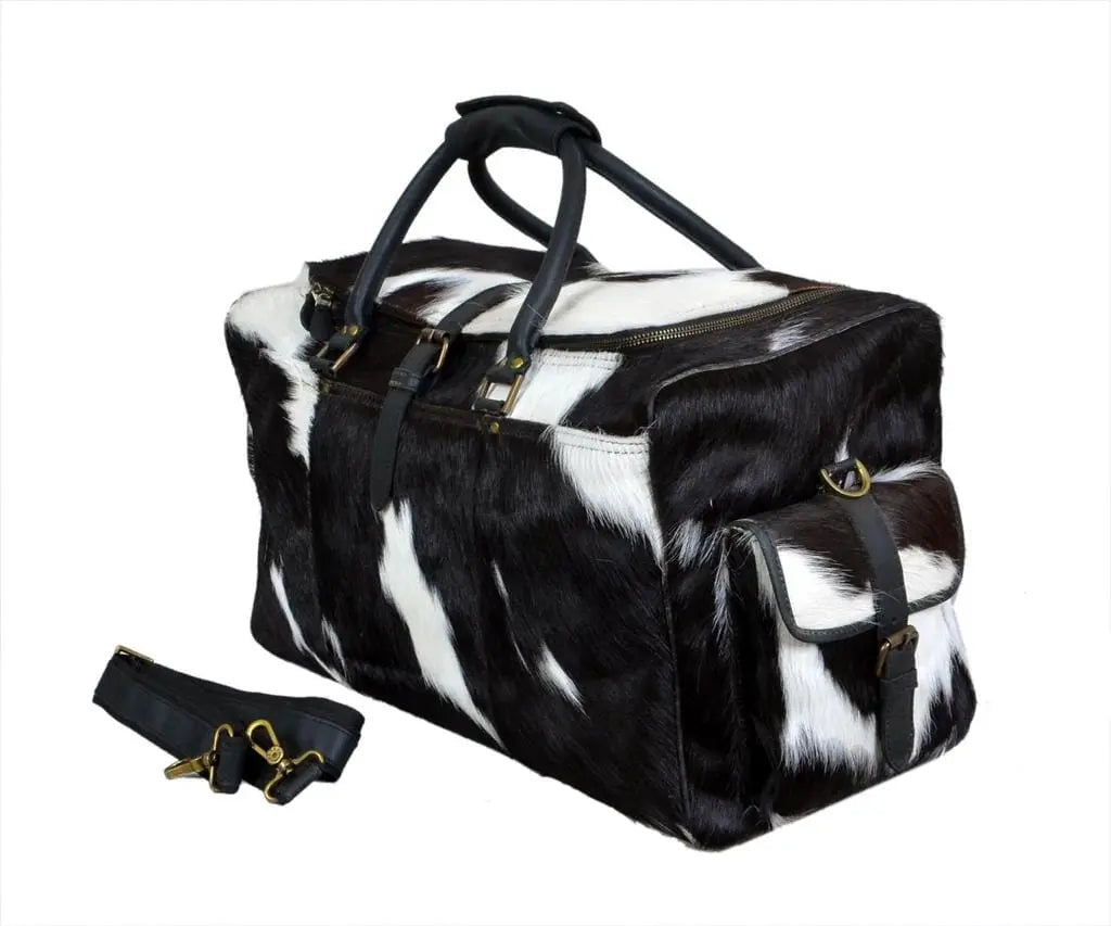 Cowhide Hair on Leather Travel Bag Classy Leather Bags