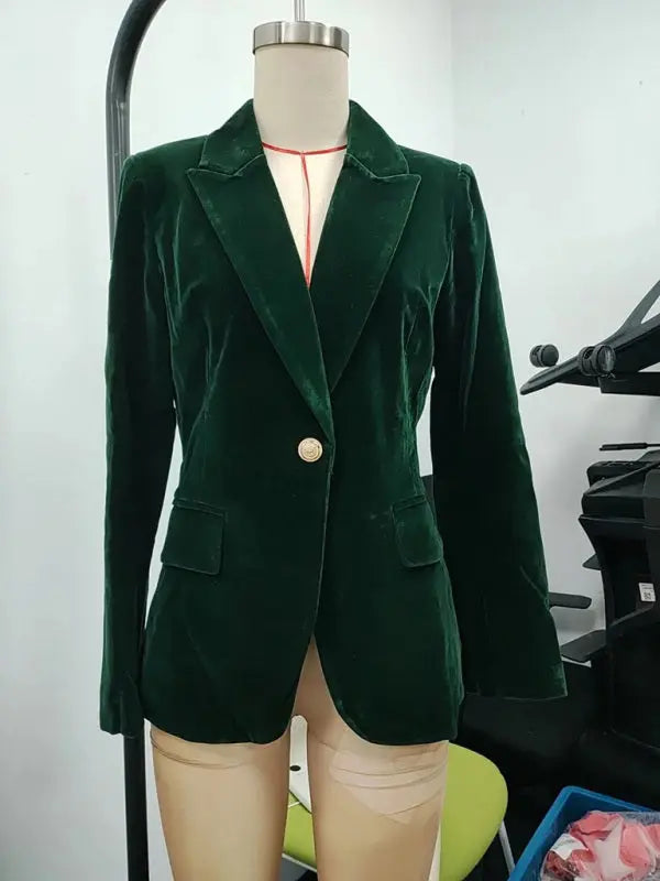 Women's Velvet Suit Jacket - Slim Fit - Multiple Colors - Four Season Lady Ros
