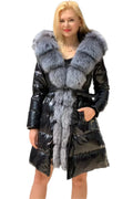 Onyx Genuine Silver Fox Down Parka 107cm