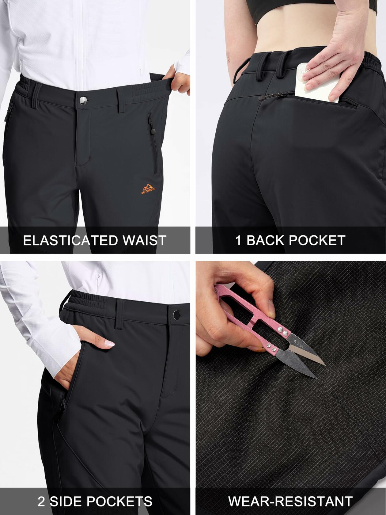 MAGCOMSEN Women's Ski Pants Waterproof Insulated Fleece Purple Size XS